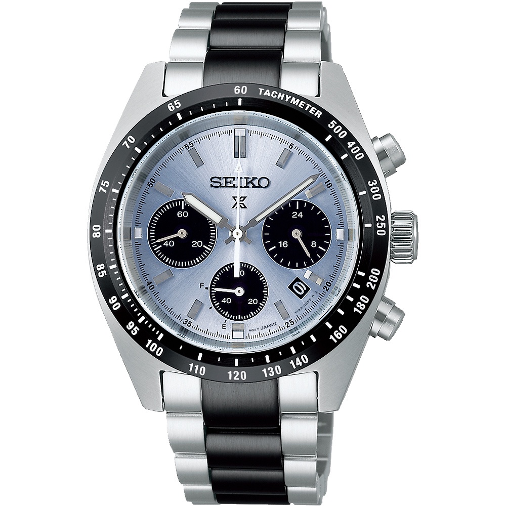 SEIKO 精工 Prospex 限量冰藍 SPEEDTIMER 太陽能計時男腕錶(SSC909P1) 39mm