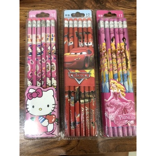全新文具用品 / 卡通造型鉛筆12入 / Hello Kitty / 閃電麥坤 / 迪士尼公主
