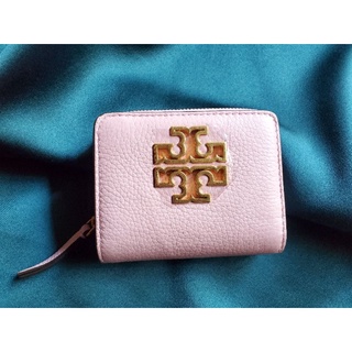 全新現貨 Tory Burch TB簍空短夾 粉紅色 荔枝皮