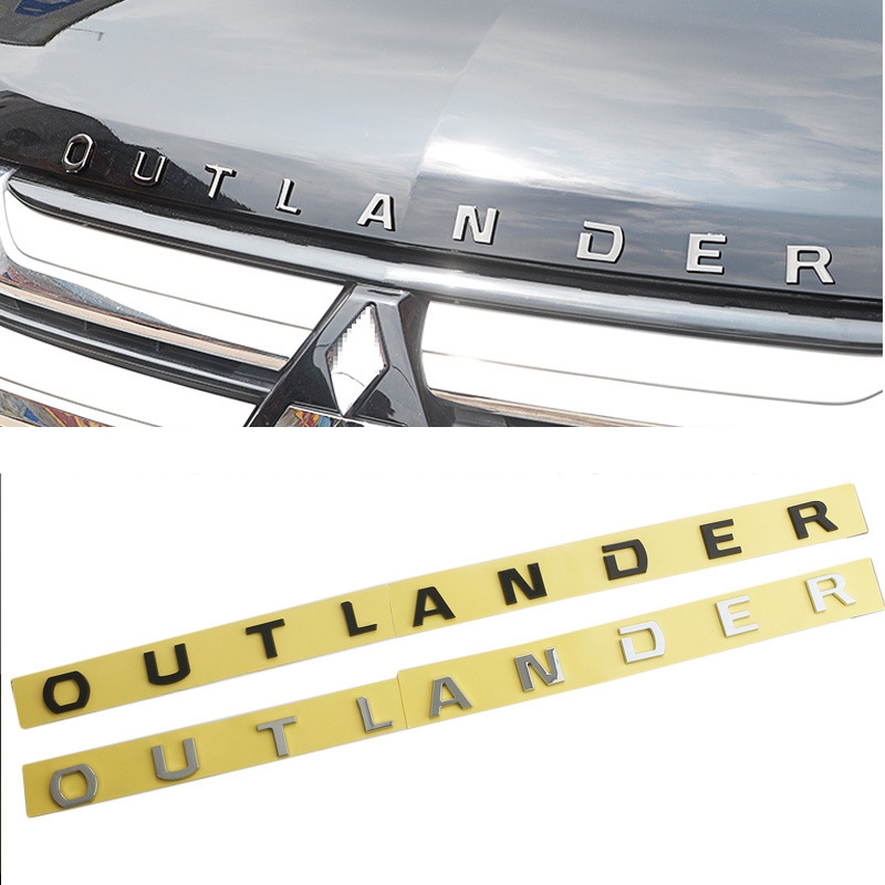 適用OUTLANDER 2013-2019 機蓋標 字母車貼 車頭標誌 適用三菱歐藍德改裝前標