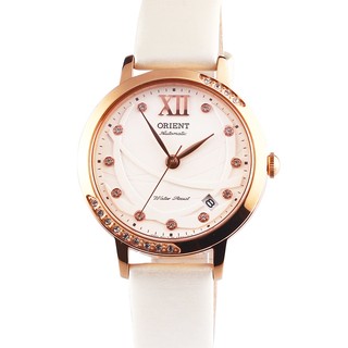 ORIENT 東方錶 ELEGANT系列 永恆耀眼時尚機械錶 絹布錶帶款 白色 FER2H003W