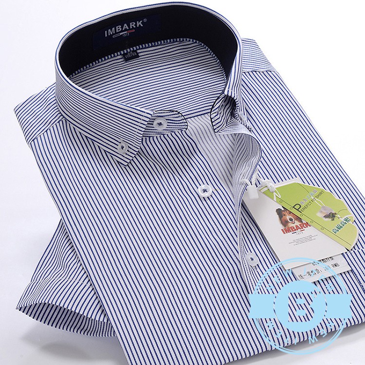 【B+大尺碼專家】-短袖襯衫-黑/白/純白條紋/藍白條紋-0202022