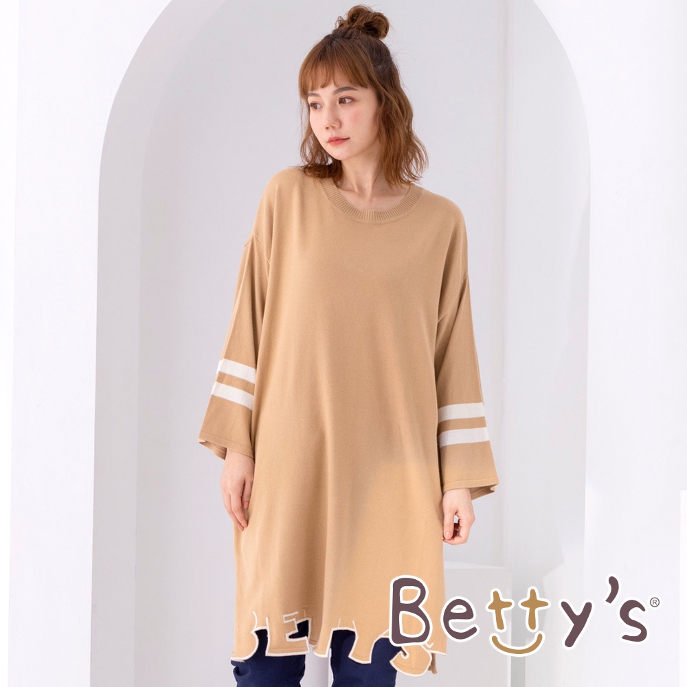 betty’s貝蒂思(05)長版圓領針織線衫(卡其)