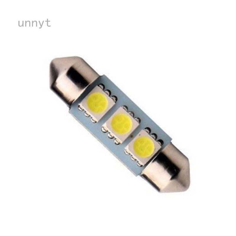 Unnyt 汽車LED燈泡車牌圓頂燈 5050 3SMD 36MM 6418 C5W 雙尖牌照燈 白色白光