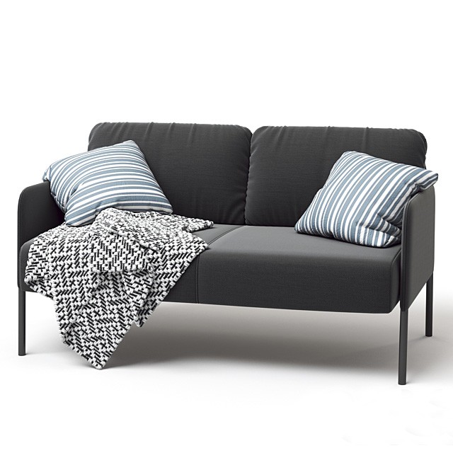北歐工業LOFT風格經典IKEA宜家GLOSTAD雙人座沙發/深灰色/121x78x68/二手八成新/特$2200