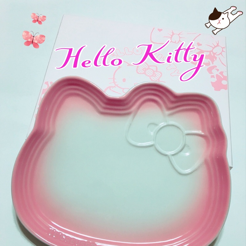 Le Creuset + 日本三麗鷗聯名Hello Kitty 大臉盤 淡粉紅色 ( Powder Pink )
