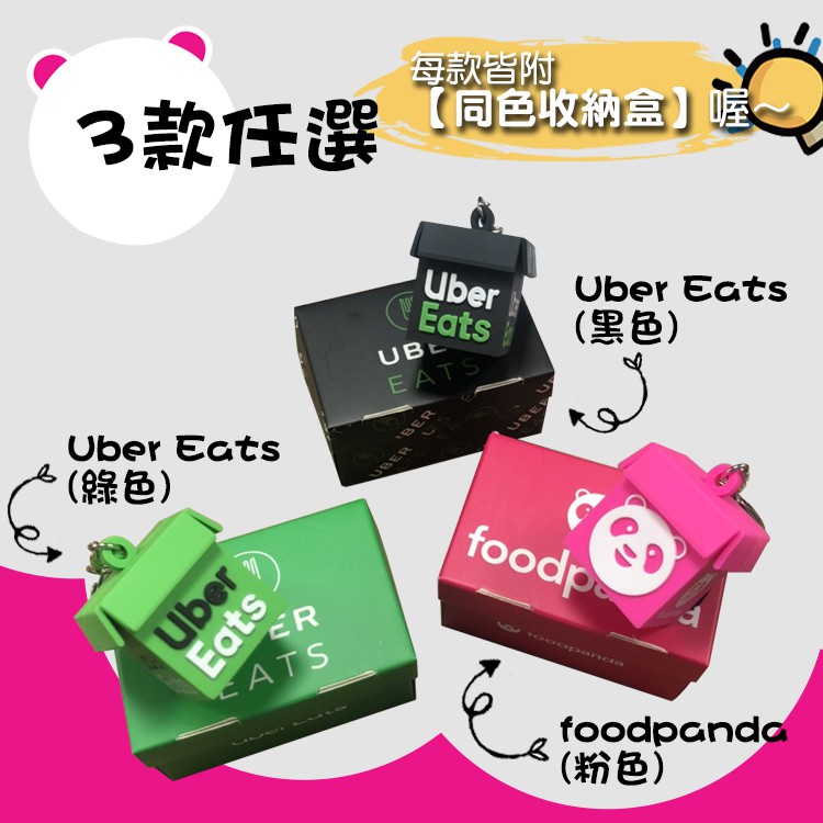 鑰匙圈 外送包 保溫箱 foodpanda uber eats 箱子 背包 鑰匙扣 吊飾 空腹熊貓 掛件 掛飾 造型卡