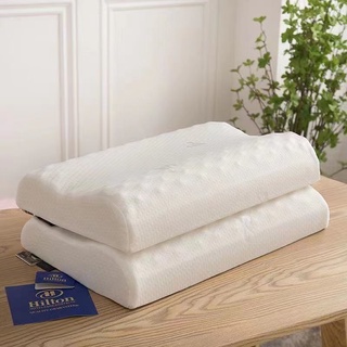 天然乳膠枕希爾頓乳膠記憶棉枕頭泰國天然原裝進口助睡眠記憶枕單人兒童枕成