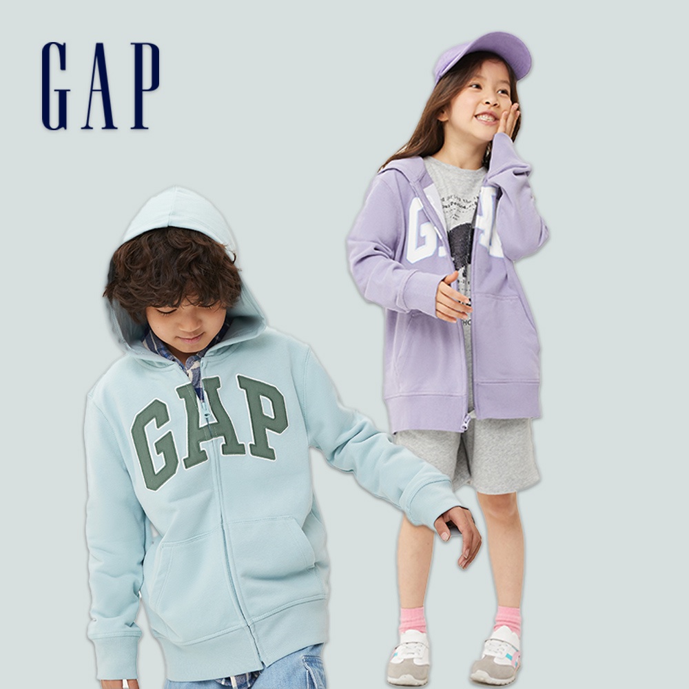 Gap 兒童裝 Logo連帽外套 冰淇淋系列 碳素軟磨法式圈織系列-多色可選(762922)