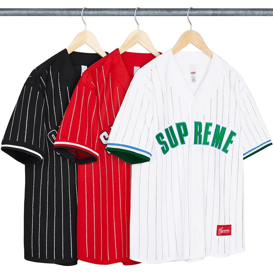 【日貨代購CITY】SUPREME Rhinestone Stripe Baseball Jersey 棒球衫 現貨