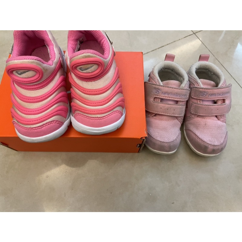 Nike毛毛蟲鞋粉色6C=12cm(版大大）贈nb幼童鞋/學步鞋/護踝鞋