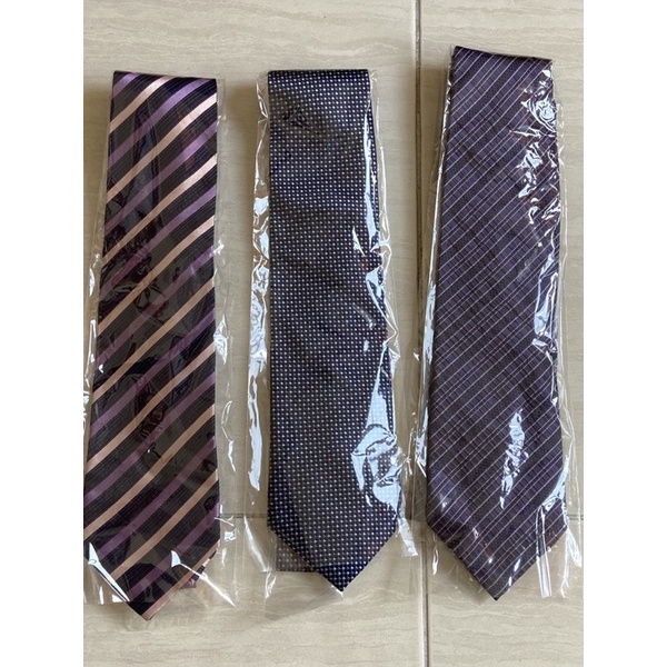 全新/手打領帶 西裝配件 領帶 上班族 斜紋 紫色領帶 深藍色領帶 藏青領帶 台灣企銀領帶 Rreview