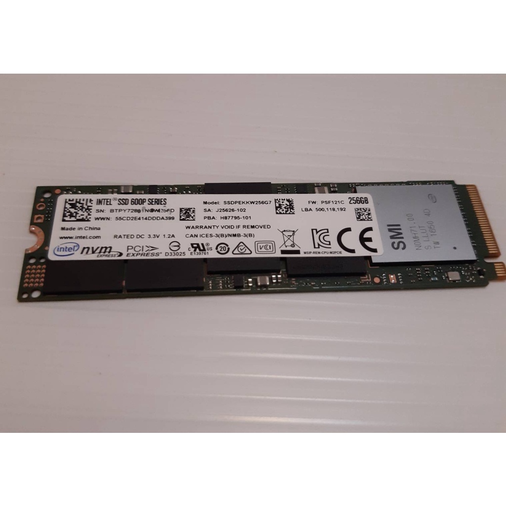 Intel 故障硬碟 SSD 600p 256GB