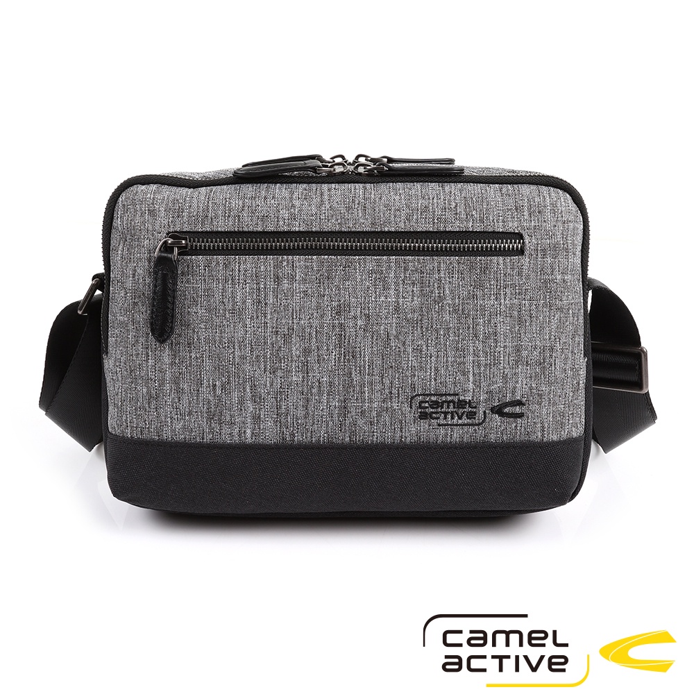 【Camel Active】James系列 休閒個性側背包-黑灰/C28C80001109