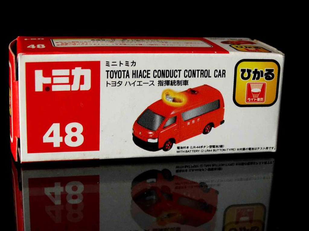 2FA-58 櫃 ： 稀少品 TOMICA MINI 48 塑膠 豐田 HIACE CONDUCT   　富貴玩具店