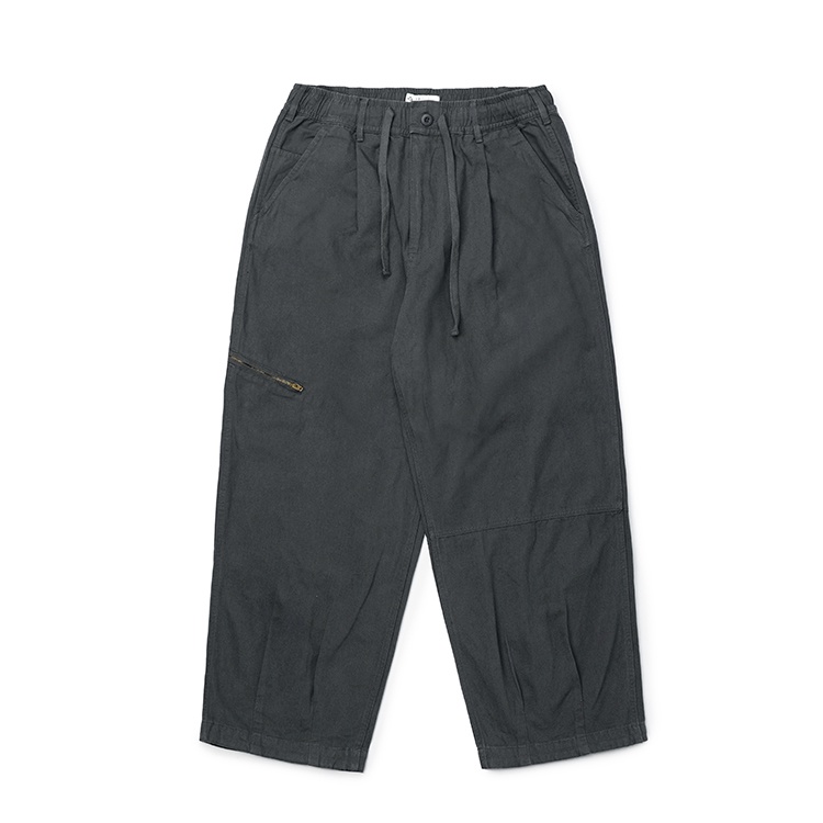 [B-SIDE] WASHED COCOON PANTS 繭型 寬鬆 輕水洗 仿舊 腰圍鬆緊 寬版 工作褲 2
