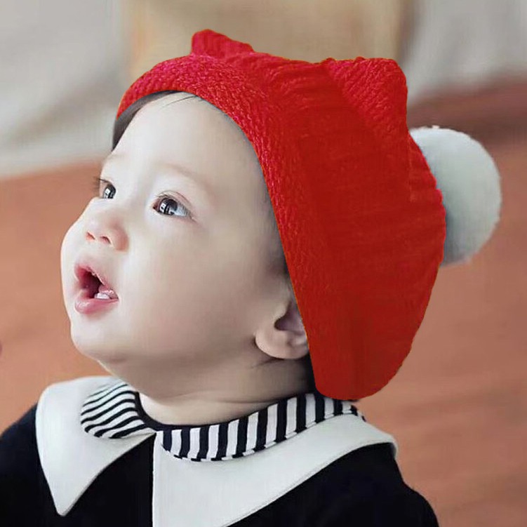 DL哆愛小貓造型毛球寶寶秋冬保暖帽 聖誕帽 童帽 寶寶帽 (0-4Y)【JD0070】