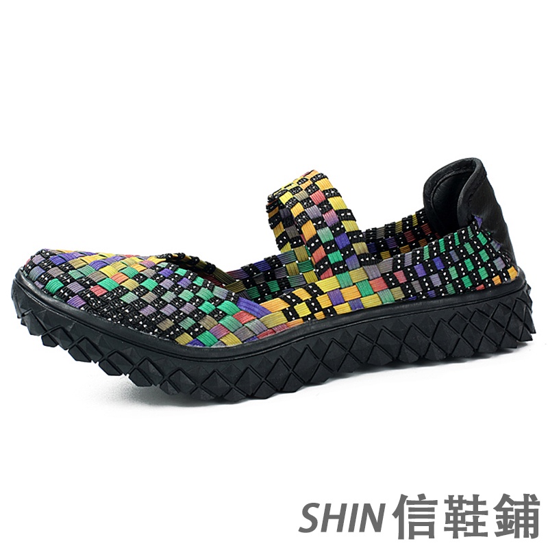 時尚編織瑪麗珍鞋 5色入透氣女生休閒鞋 輕便彈力女便鞋 羅馬風七彩百搭平底鞋 透氣防滑女式款手工鞋 久穿久走不累腳 現貨