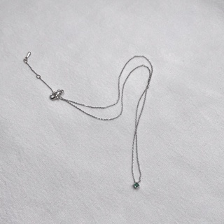 snug99.c;)Necklace.nevertheless’極小方形祖母綠寶石鎖骨項鍊