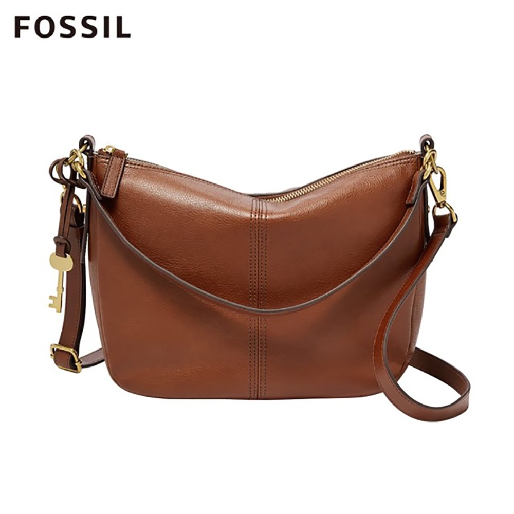 FOSSIL JOLIE 肩背/斜背兩用水餃包-咖啡 ZB7716200