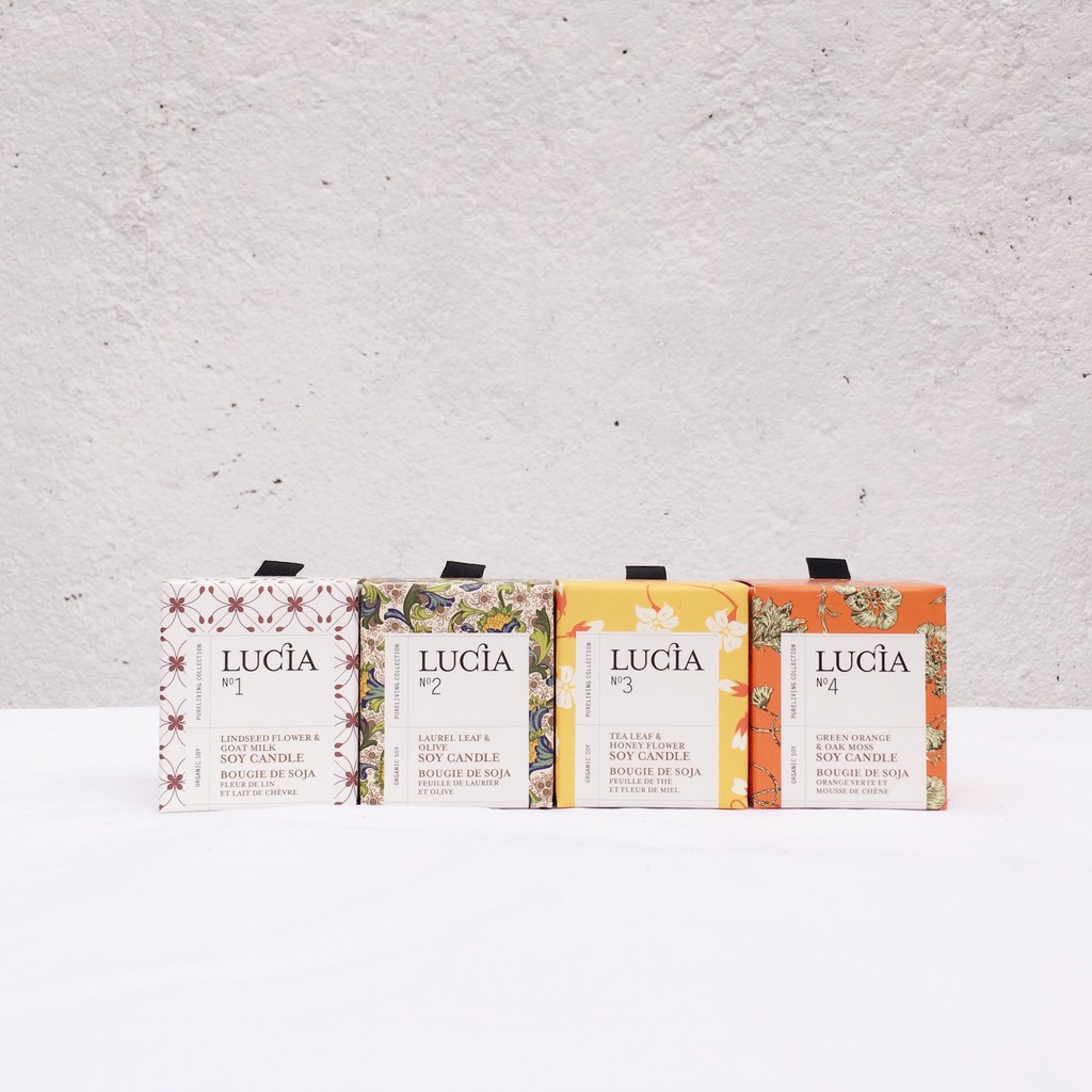 【蠟燭森林】Lucia No.1-No.4 四入組合 加拿大香氛品牌 大豆精油蠟燭 亞麻花 月桂葉 蜂蜜花