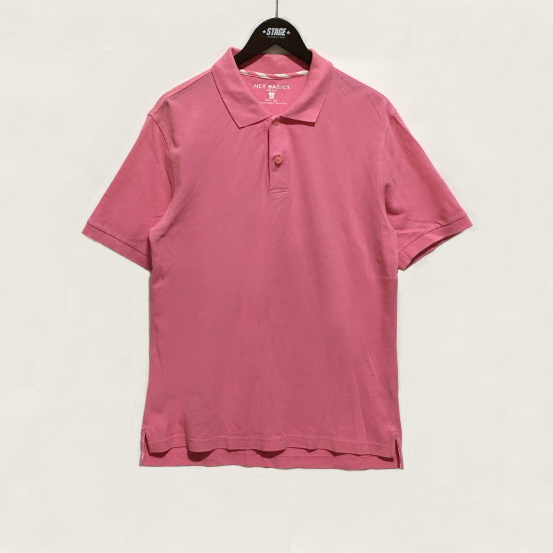 NET 粉紅色POLO衫運動衫高爾夫球衫短袖上衣全素面粉色純色極簡款簡單百搭