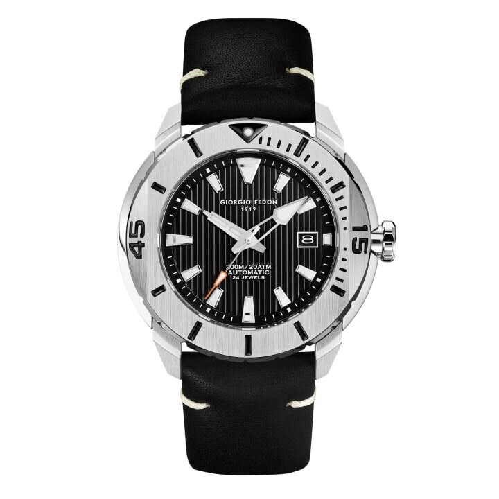 GIORGIO FEDON 喬治菲登1919 海洋系列 200米機械皮革腕錶 魟魚設計款 GFCH004 黑/47mm