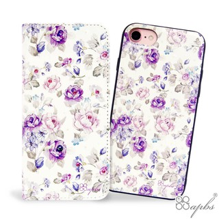 apbs iPhone SE 3 / SE 2 / 8 / 7 4.7吋兩用施華彩鑽磁吸手機殼皮套-紫薔薇
