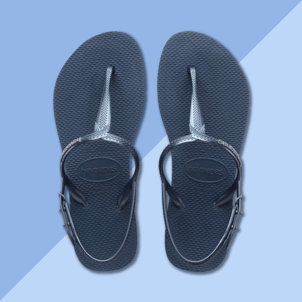 【老費】HAVAIANAS Twist 巴西 原裝進口 哈瓦仕 鞋帶可調 編織 防水 T字 涼鞋 / 靛藍