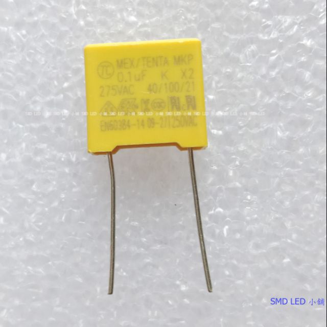 【SMD LED 小舖]安規電容 275V 104K 0.1UF/0.22uf 腳距10mm(現貨)防LED燈閃爍