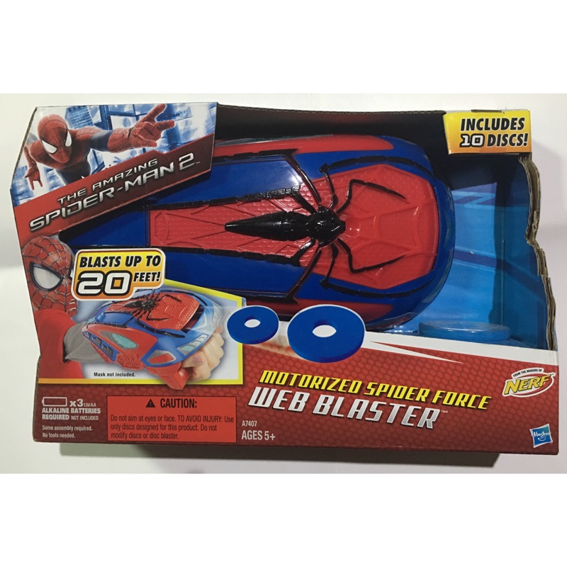 [漫威驚奇蜘蛛人2]電光之戰系列 :飛盤彈手部發射器motorized spider force web blaster (Spider Man/NERF聯名款/Marvel超人/
