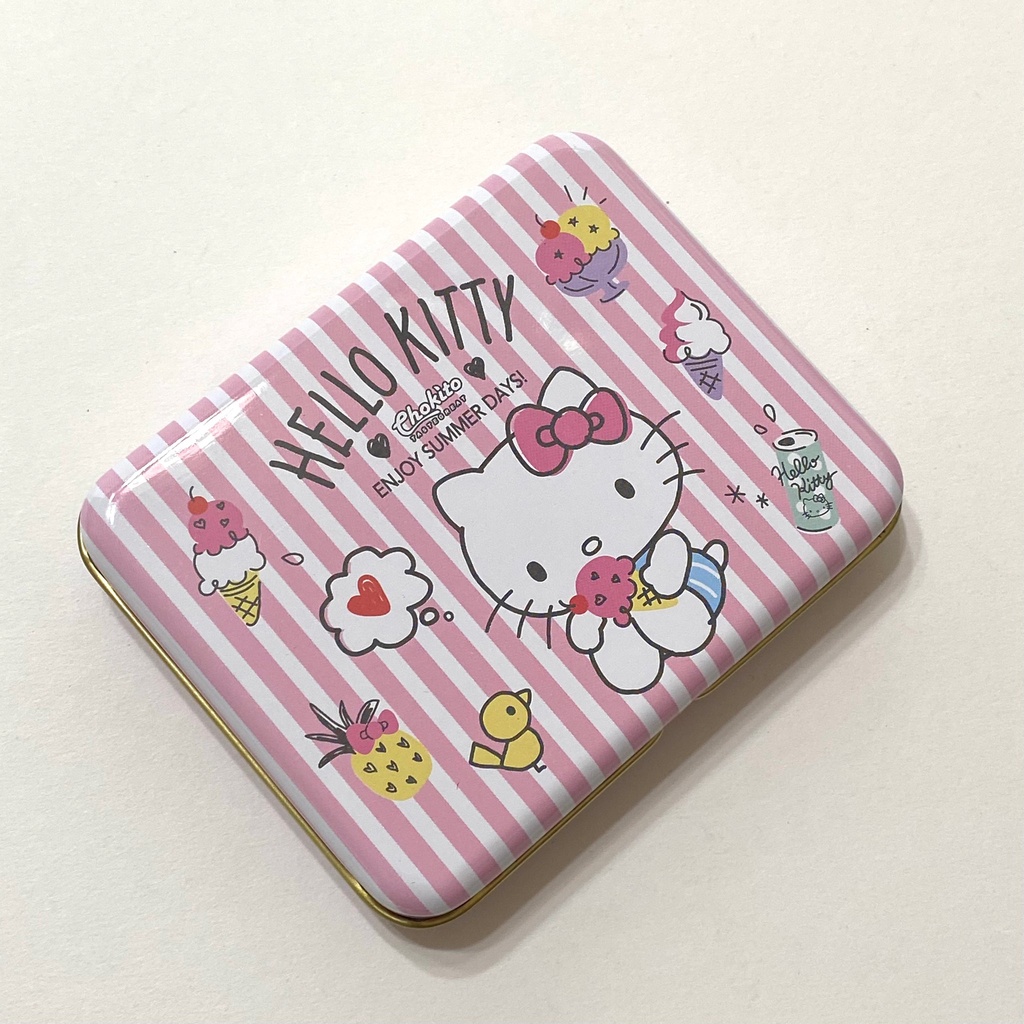 【三麗鷗Hello Kitty】收納鐵盒 圓鐵盒 餅乾 糖果鐵盒 可愛 桌面收納 整理 儲物盒 空鐵盒 鐵盒