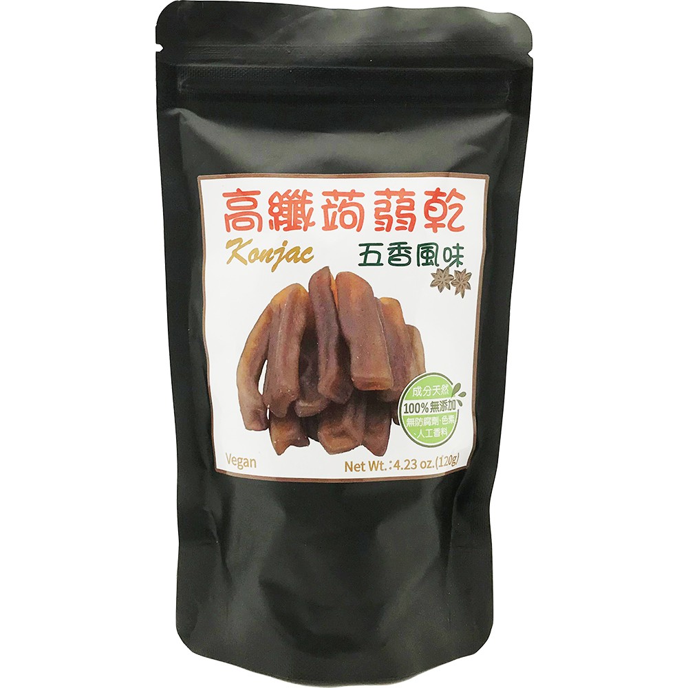 【亨源生機】 高纖蒟蒻乾-五香風味 120g/袋.