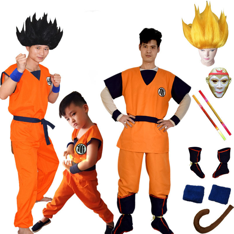 七龍珠悟空服裝cosplay 萬聖節cos親子套兒童男裝龜派cos表演服裝 蝦皮購物