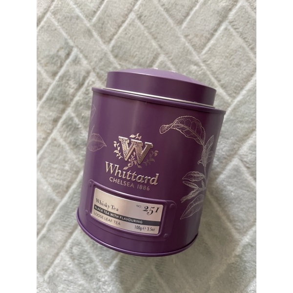 【變賣家產】Whittard Whisky Tea #251威士忌風味紅茶 100g罐裝 紫罐
