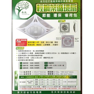 ㄚ青電火球 輕鋼架循環風扇110V 崁入式、2尺14吋 MY-888M輕鋼架循環扇和香格里拉品牌相同