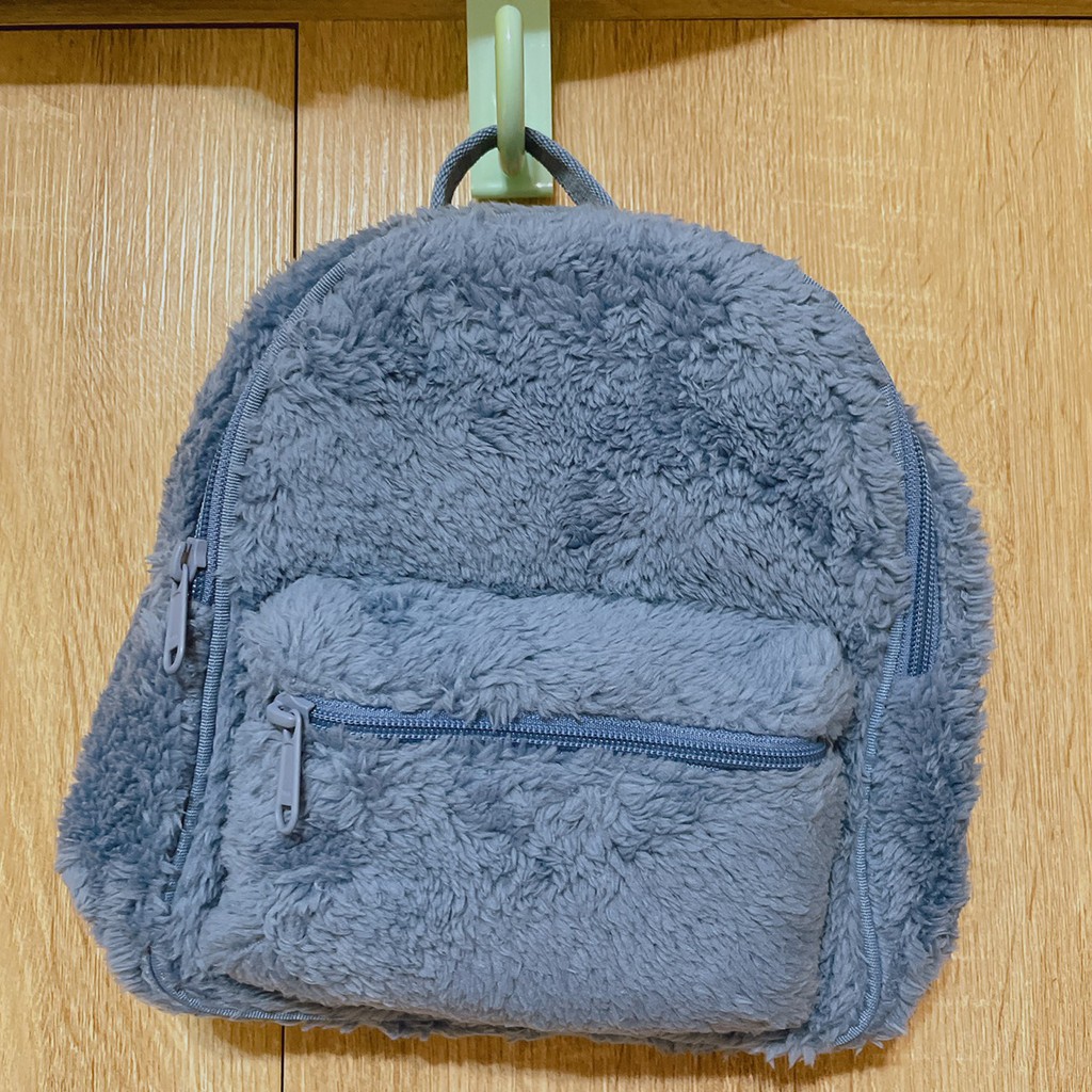 UNIQLO 藍色珊瑚絨小巧後背包 也可當兒童背包 全新未使用