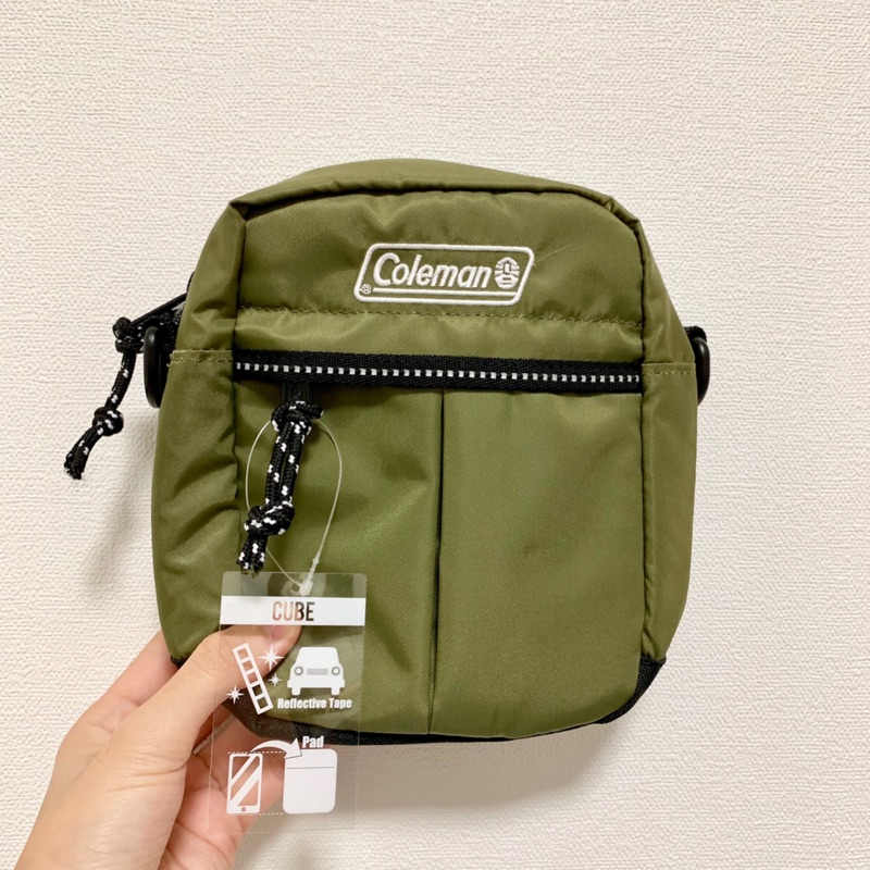 Coleman 包腰包小腰包小斜背包附斜背繩全新橄欖綠 蝦皮購物