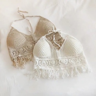 臺灣出貨❤️性感鏤空針織小可愛比基尼流蘇bikini短款小衫