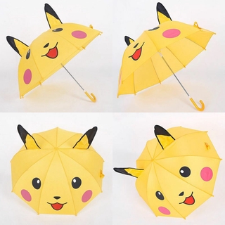 Cymbidium 高品質 Pokemon Go 皮卡丘卡通兒童兒童黃色折疊長手更硬傘陽傘