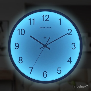 【極速發貨 現貨】geekcook時尚創意掛鐘客廳靜音聲控夜光鐘家用臥室掛錶簡約石英鐘-石英鐘-家居-鐘錶