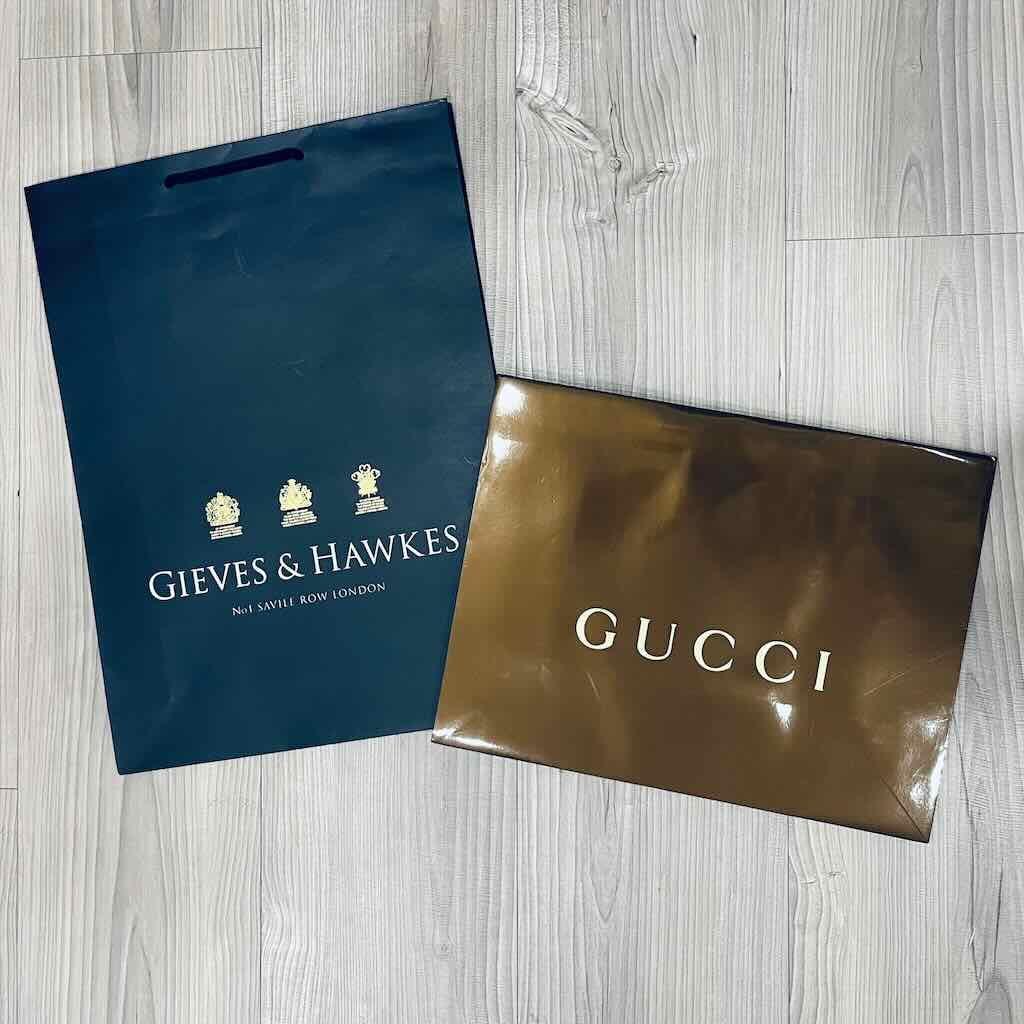 Gucci Gieves&amp;Hawkes 專櫃 品牌 精品 紙袋 購物袋 禮物袋 手提袋 包裝袋 古馳