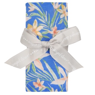 (單售) 美國 ANGEL DEAR 竹纖維嬰幼兒包巾 (島嶼上的花花) 無盒包裝