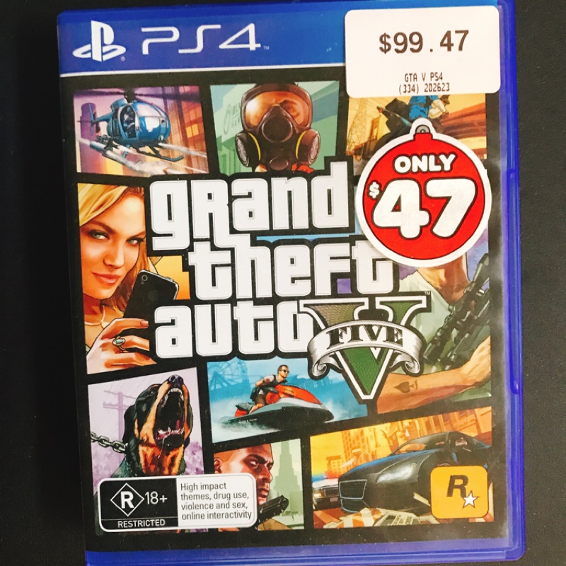 PS4 澳洲款GTA5遊戲片 全新原價