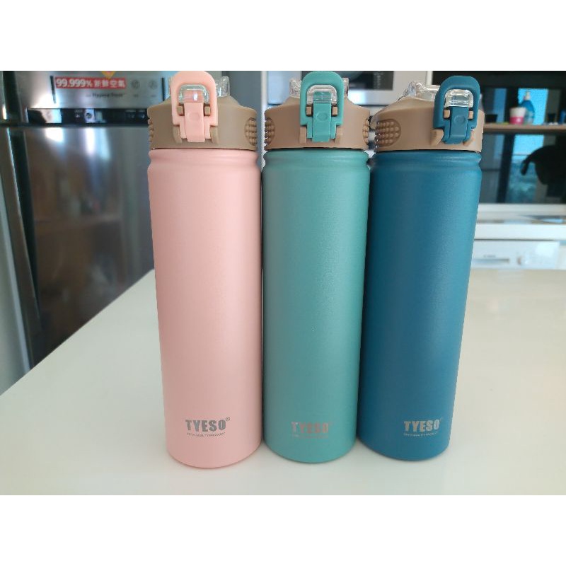 全新 TYESO 750ML不鏽鋼吸管式保溫杯 保溫瓶 粉/綠/藍 盒裝