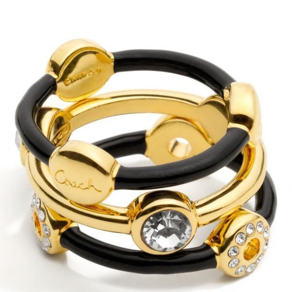 全新美國品牌 COACH 鍍金鑲水晶造型戒指指環，只有一件！(購買前請先詢問是否有存貨，隨時缺貨！)