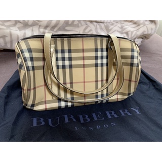 Burberry防刮經典格紋圓筒包托特包肩背包