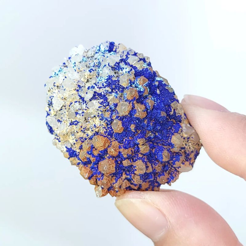 81水晶花園－礦晶－雲南 藍銅礦 水晶 褐鐵礦 矽孔雀石