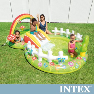 【INTEX】彩虹花園戲水池/滑水道/泳池 290*180*104CM(450L)適用2歲+(57154NP)
