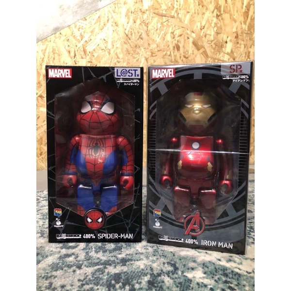 BE@RBRICK Ironman Spider-Man 鋼鐵人 蜘蛛人 一對 400%